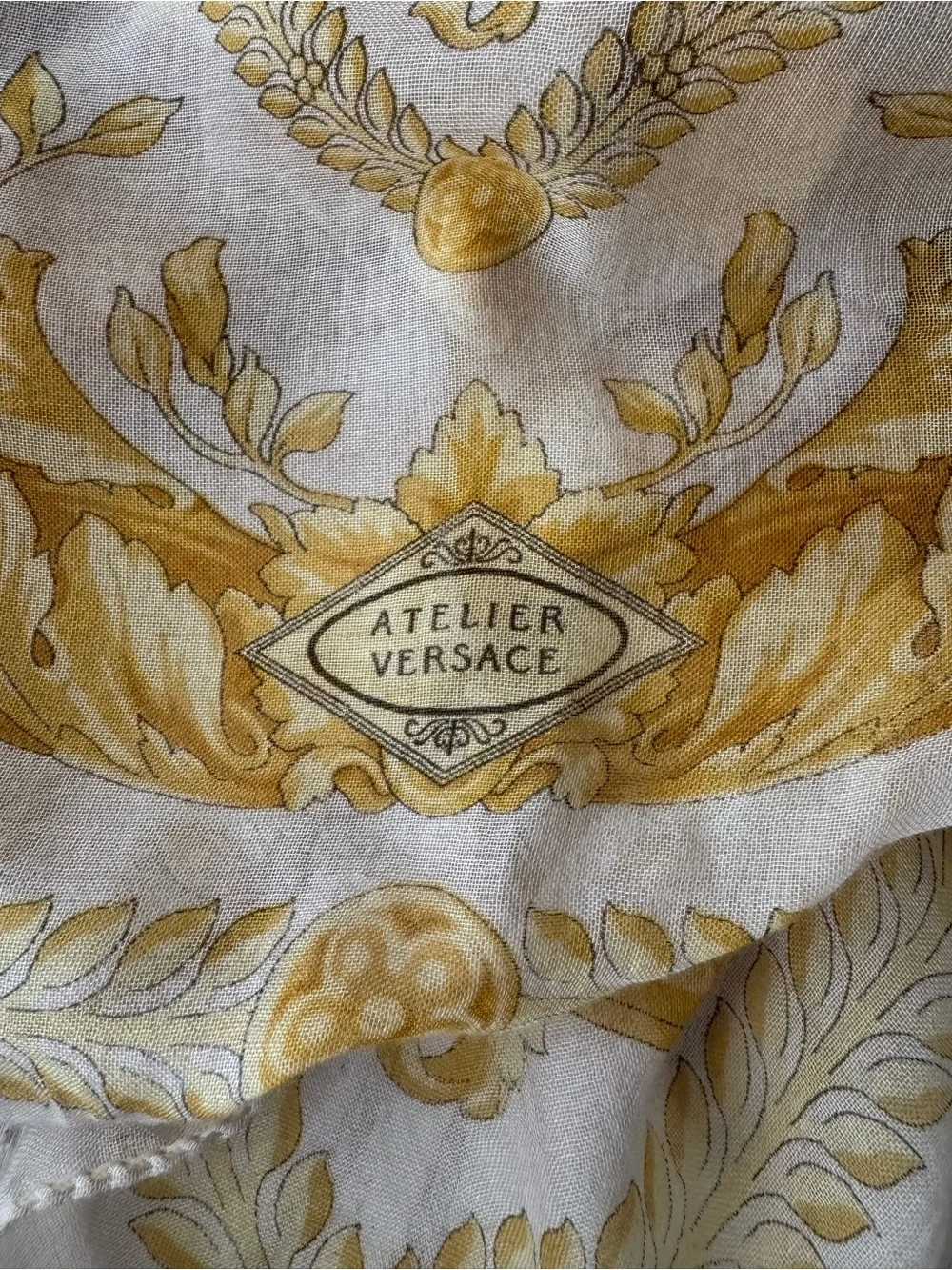 Versace White and Gold Scarf